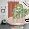Abstract Palm Leaf Minimalist Shower Curtain for Modern Bathrooms