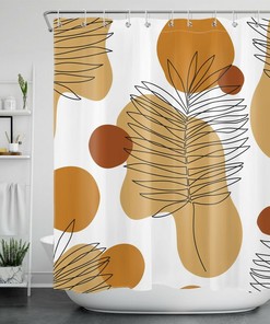Abstract Palm Leaf Shower Curtain - Contemporary Bathroom Decor