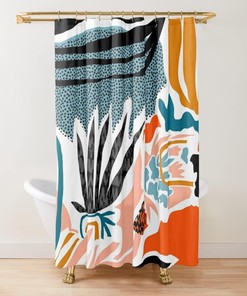 Abstract Palm Springs Shower Curtain - Mid-Century Bathroom Decor