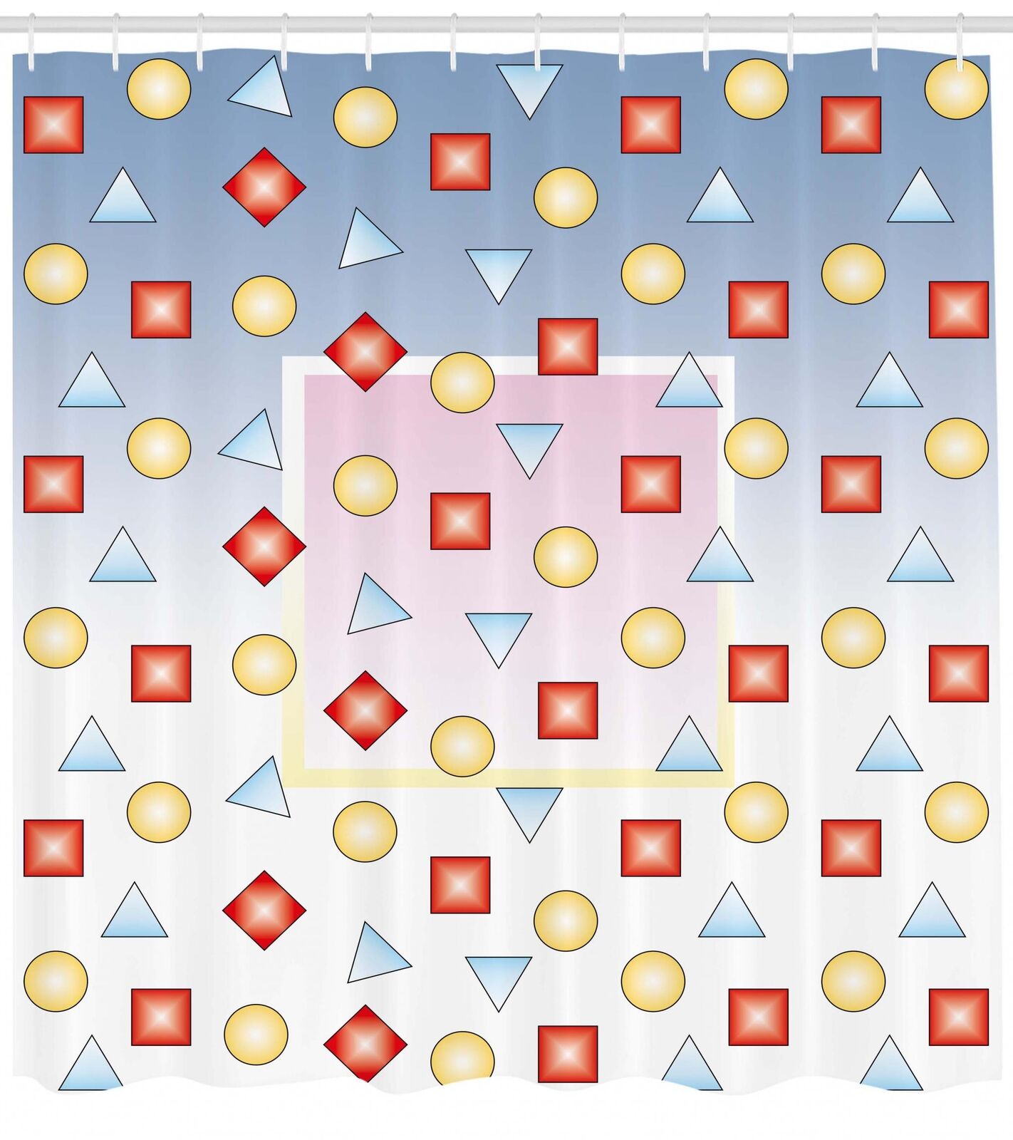 Abstract Patterned Fabric Shower Curtain for Modern Bathrooms