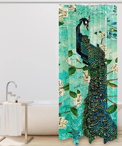 Abstract Peacock Feather Luxury Shower Curtain for Bathroom Decor