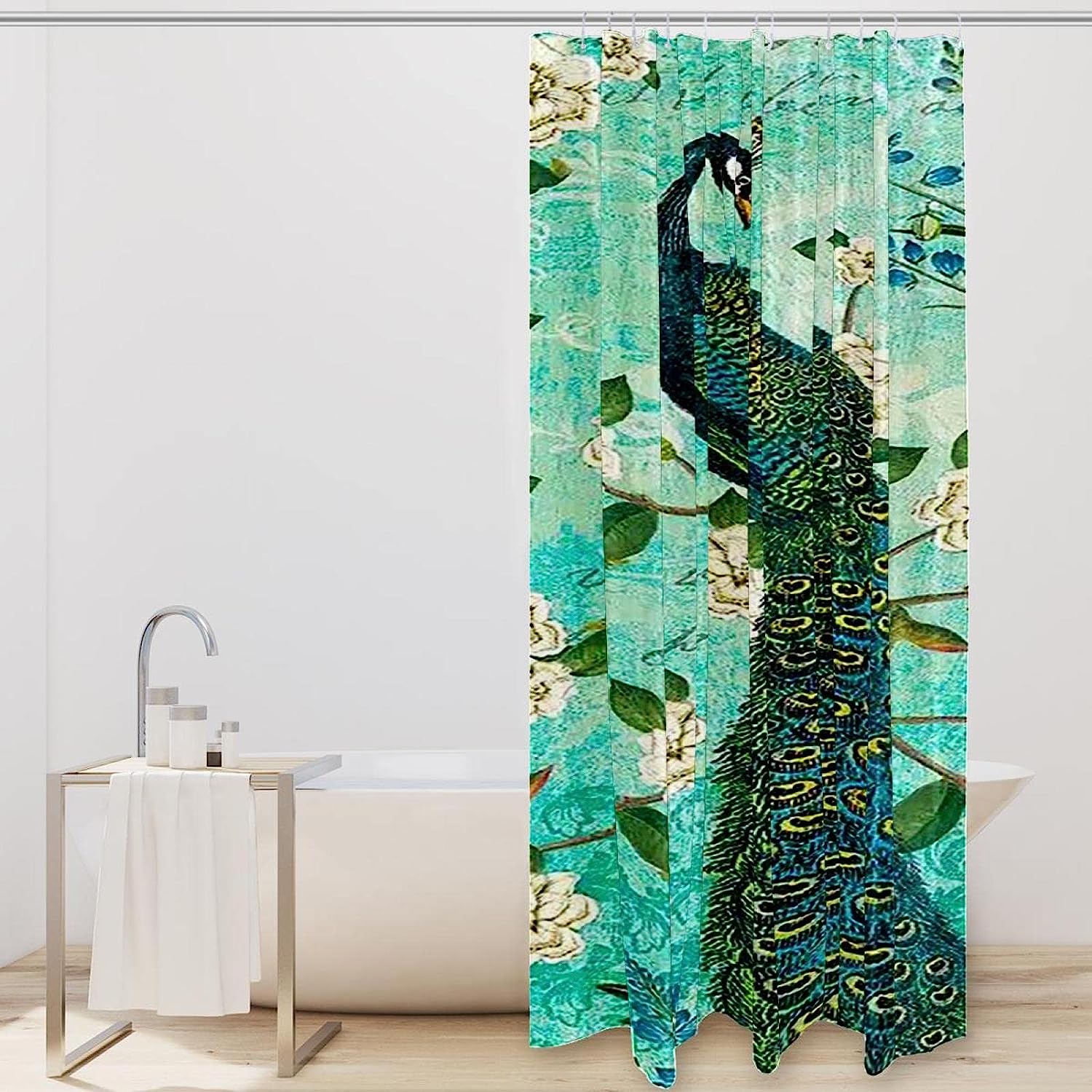 Abstract Peacock Feather Luxury Shower Curtain for Bathroom Decor