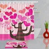 Abstract Pink Hearts Tree Shower Curtain for Bathroom Decor