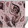 Abstract Pink Peacock Feather Fabric Shower Curtain for Bathroom Decor
