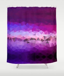 Abstract Purple Geometric Shower Curtain Pattern Art Lilac Curtain