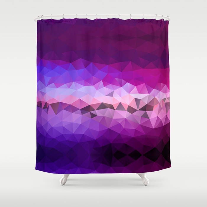 Abstract Purple Geometric Shower Curtain Pattern Art Lilac Curtain