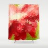 Abstract Red Geometric Pattern Shower Curtain for a Modern and Bold Look