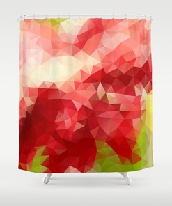 Abstract Red Geometric Pattern Shower Curtain for a Modern and Bold Look
