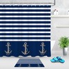 Abstract Sailor Blue Striped Shower Curtain With Unique Design For Bathroom Decor