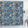 Abstract Sea Shells Print Colorful Shower Curtain For A Beachy Theme In Bathroom