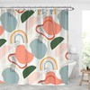 Abstract Shapes Design Shower Curtain For Modern Bathroom Decor