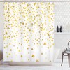 Abstract Shower Curtain - Sparsed Dreamy Stars And Spots Geometric Design - Cloth Fabric Bathroom Decorr