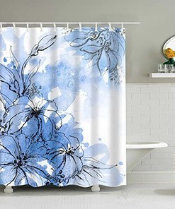 Abstract Spring Red Rose Watercolor Shower Curtain, Brighten Up Your Bathroom