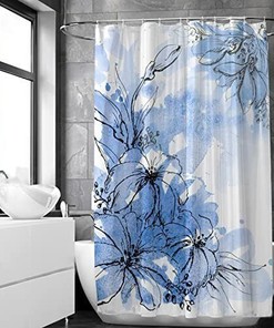 Abstract Spring Red Rose Watercolor Shower Curtain, Brighten Up Your Bathroom