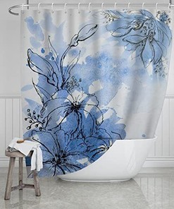 Abstract Spring Red Rose Watercolor Shower Curtain, Brighten Up Your Bathroom