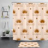 Abstract Star Ocean Sun Mid Century Retro Shower Curtain for Bathroom Decor