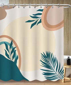 Abstract Sun And Botanical Floral Shower Curtain For A Delicate And Natural Touch