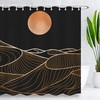 Abstract Sun Boho Shower Curtain For Minimalistic Bathroom Decor