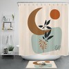 Abstract Sun Moon Leaves Stylish Shower Curtain for Modern Baths