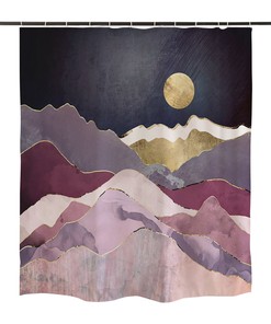 Abstract Sun Mountains Landscape Shower Curtain Waterproof Fabric Home Bathroom Decor