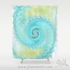 Abstract Tropical Blue Bath Decor Shower Curtain with Spiral Pattern and Geometric Design