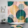 Abstract Tropical Palm Leaves Printed Shower Curtain For Colorful Bathroom