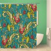 Abstract William Morris Floral Shower Curtain with Middle Ages Pattern - Waterproof Fabric Bathroom Decor 