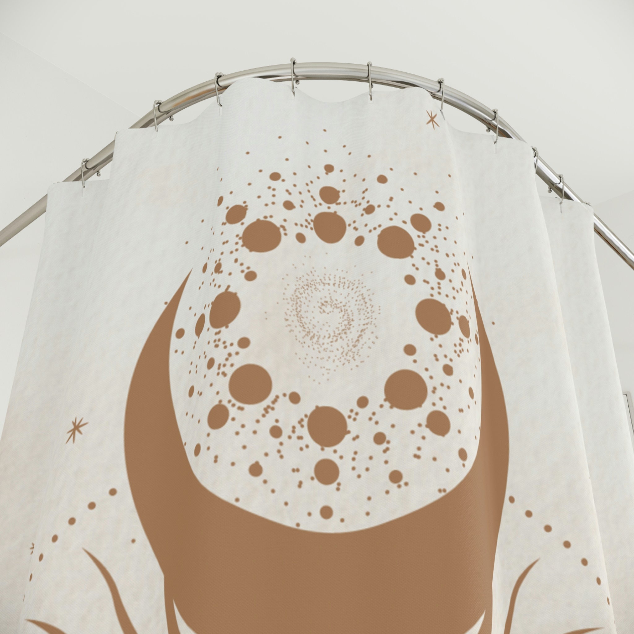 Abstract Witchy Sun And Moon Shower Curtain, Bohemian Bathroom Decor - Image 2
