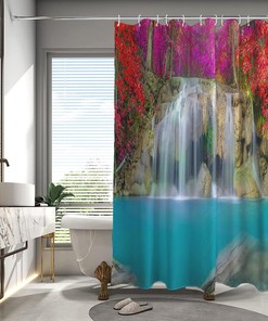 Abstract Woman Face Mushroom Shower Curtain, Contemporary Bathroom Curtain with Minimalist Theme and Visioun Keyword