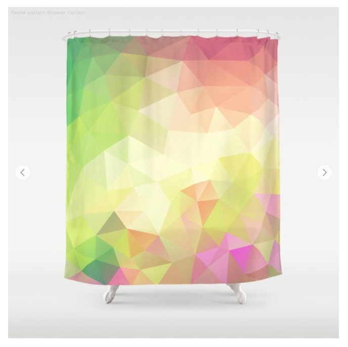 Abstract and Geometric Rainbow Shower Curtain with Artistic and Pastoral Pattern for Modern Bathroom Decor