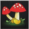 Abstract and Modern Bathroom Decor with AI Art Design Print Magic Mushrooms Shower Curtain. 