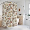 Achieve Boho Chic Aesthetic With Floral Boho Butterfly Botanical Pattern Fabric Shower Curtain Set