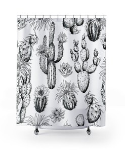 Add A Botanical Touch To Your Bathroom With This Plant Decor Shower Curtain.