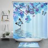 Add A Fun And Whimsical Touch To Your Bathroom With A Flower Butterfly Shower Curtain With Dream Water Ripple Design