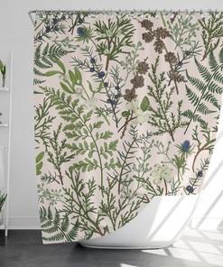 Add A Japanese Touch To Your Bathroom With A Floral Vibe Shower Curtain With 12 Hooks