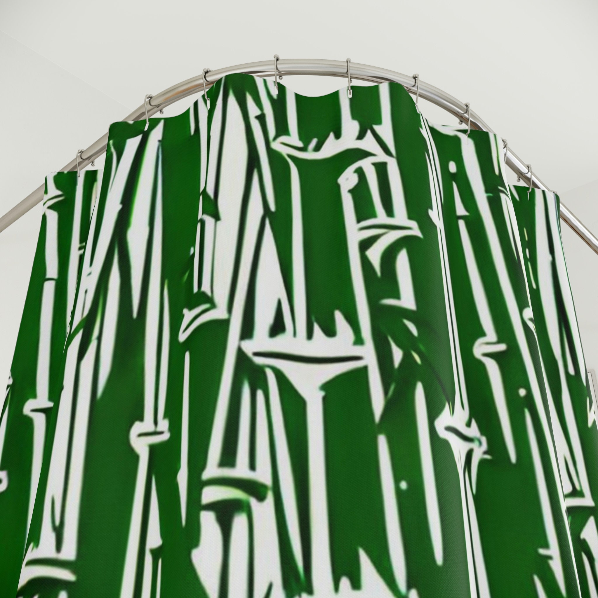 Add A Modern Twist To Your Bathroom With This Bamboo Shower Curtain And Ai Art Print - Image 3