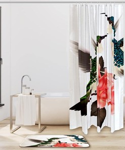 Add A Pop Of Color To Your Bathroom With This Floral Hummingbirds Shower Curtain