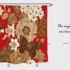 Add A Pop Of Red To Your Bathroom With A Flower Butterfly Red Shower Curtain