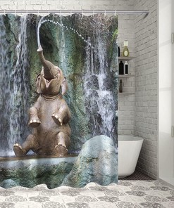 Add A Quirky Touch To Your Bathroom With Funny Elephant Shower Curtain