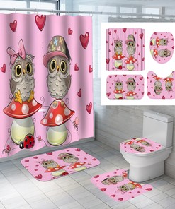 Add A Rustic Touch To Your Bathroom With 3D Owl Shower Curtain