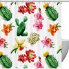 Add A Touch Of Elegance With This Cactus And Plant Bathroom Curtain