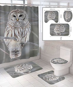 Add A Touch Of Nature To Your Bathroom With 3D Owls Tree Branch Animal Shower Curtain