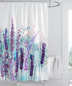Add A Touch Of Nature To Your Bathroom With A Floral Watercolor Lavender Cloth Shower Curtain