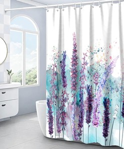 Add A Touch Of Nature To Your Bathroom With A Floral Watercolor Lavender Cloth Shower Curtain