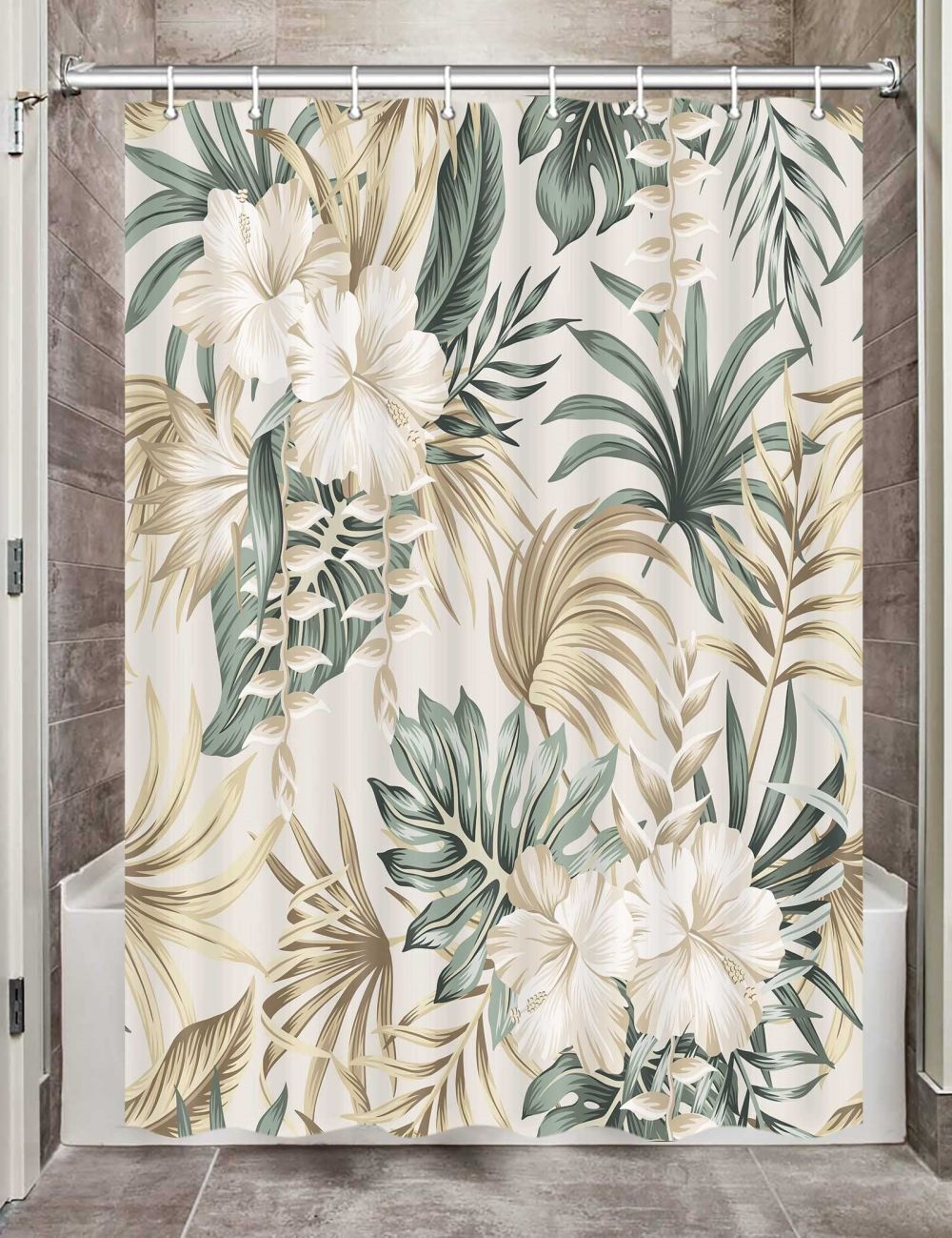 Add A Touch Of Nature To Your Rv Bathroom With A Small Flower Leaf Shower Curtain