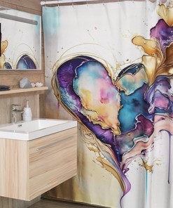 Add A Touch Of Romance To Your Bathroom With Hearts Bathroom Shower Curtain