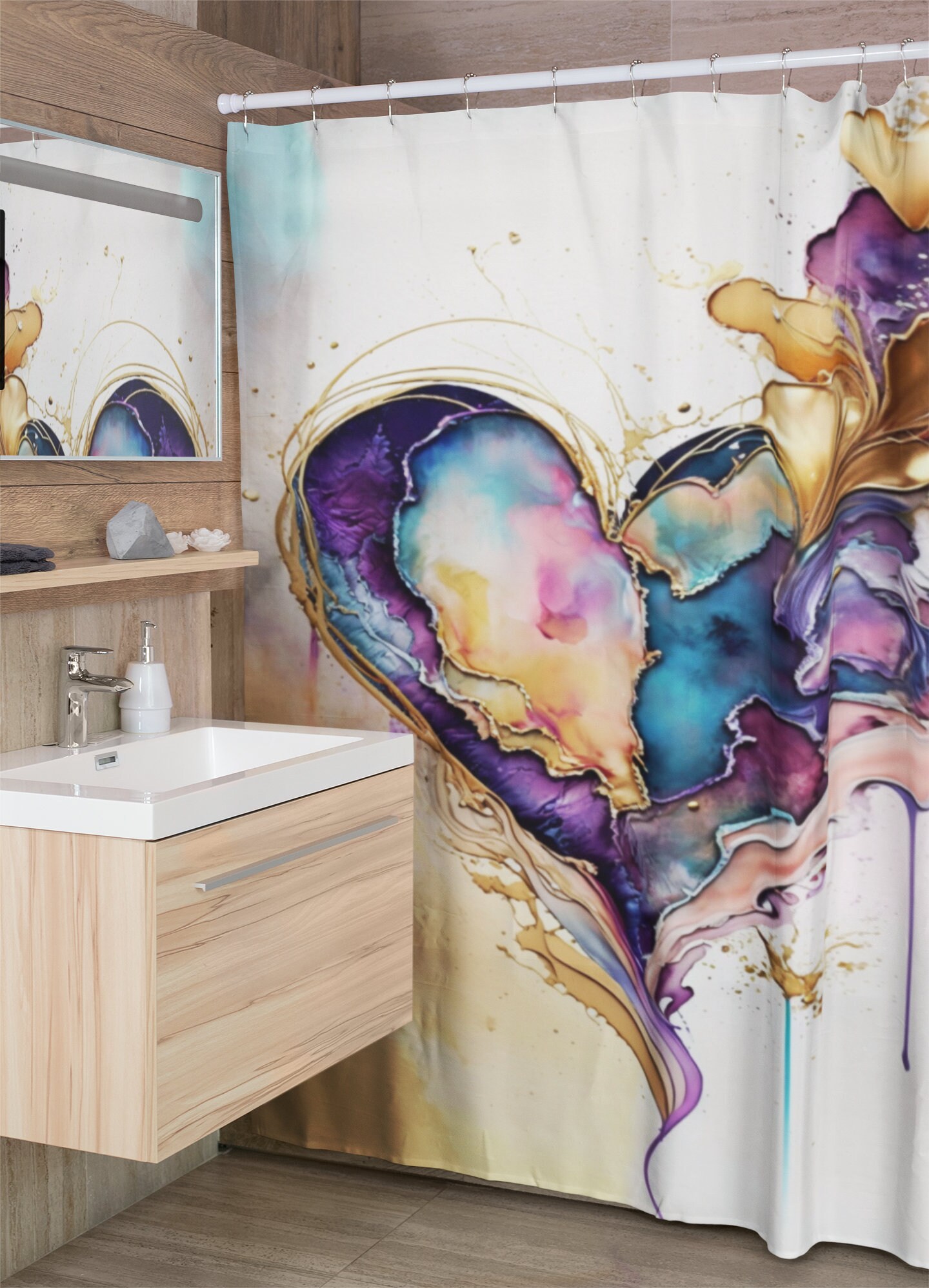Add A Touch Of Romance To Your Bathroom With Hearts Bathroom Shower Curtain
