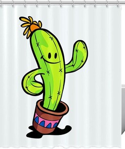 Add A Touch Of Sophistication To Your Bathroom With This Cactus Shower Curtain