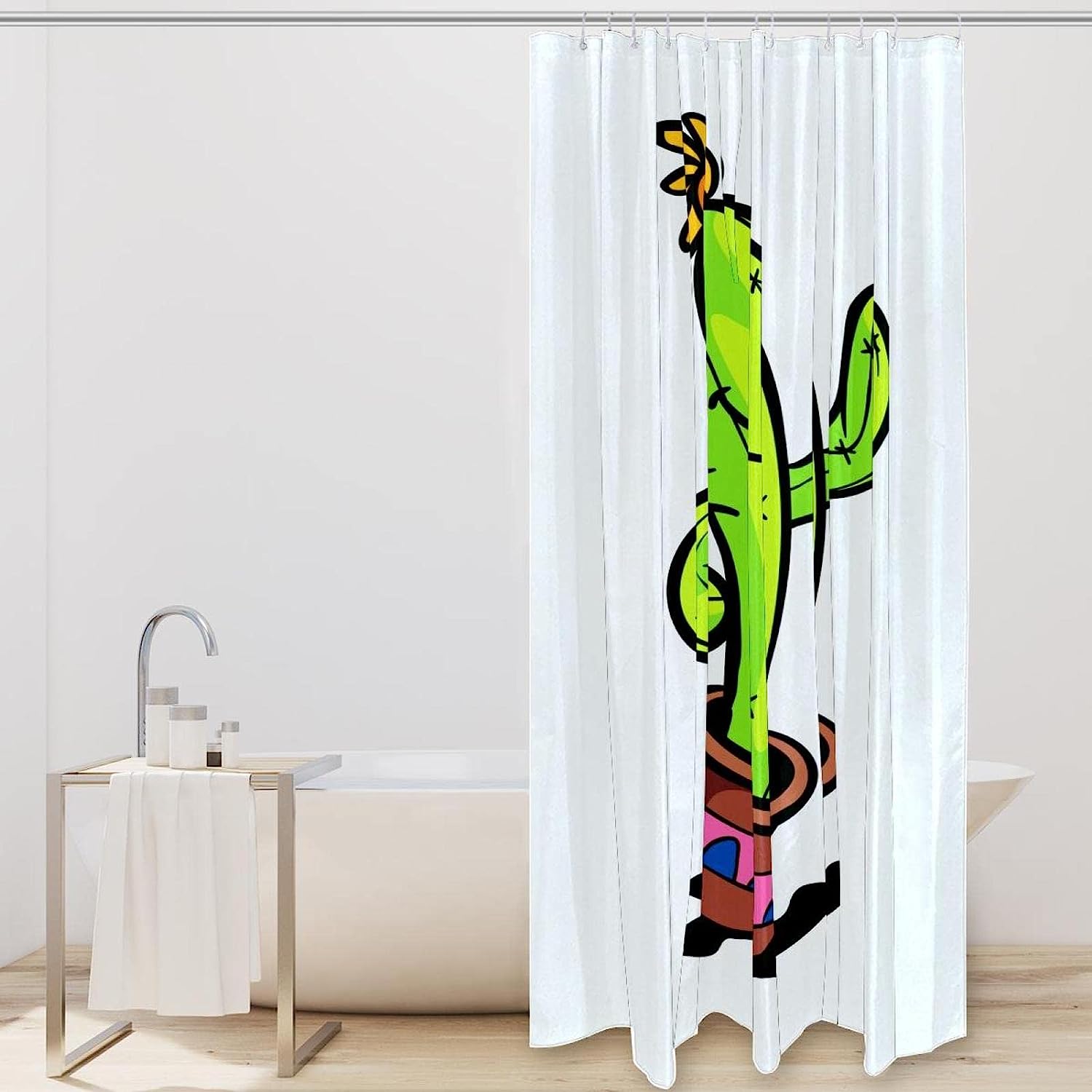Add A Touch Of Sophistication To Your Bathroom With This Cactus Shower Curtain - Image 2