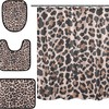 Add A Vintage Touch To Your Bathroom With Alaza Animal Leopard Pattern Shower Curtain And Mat Set.